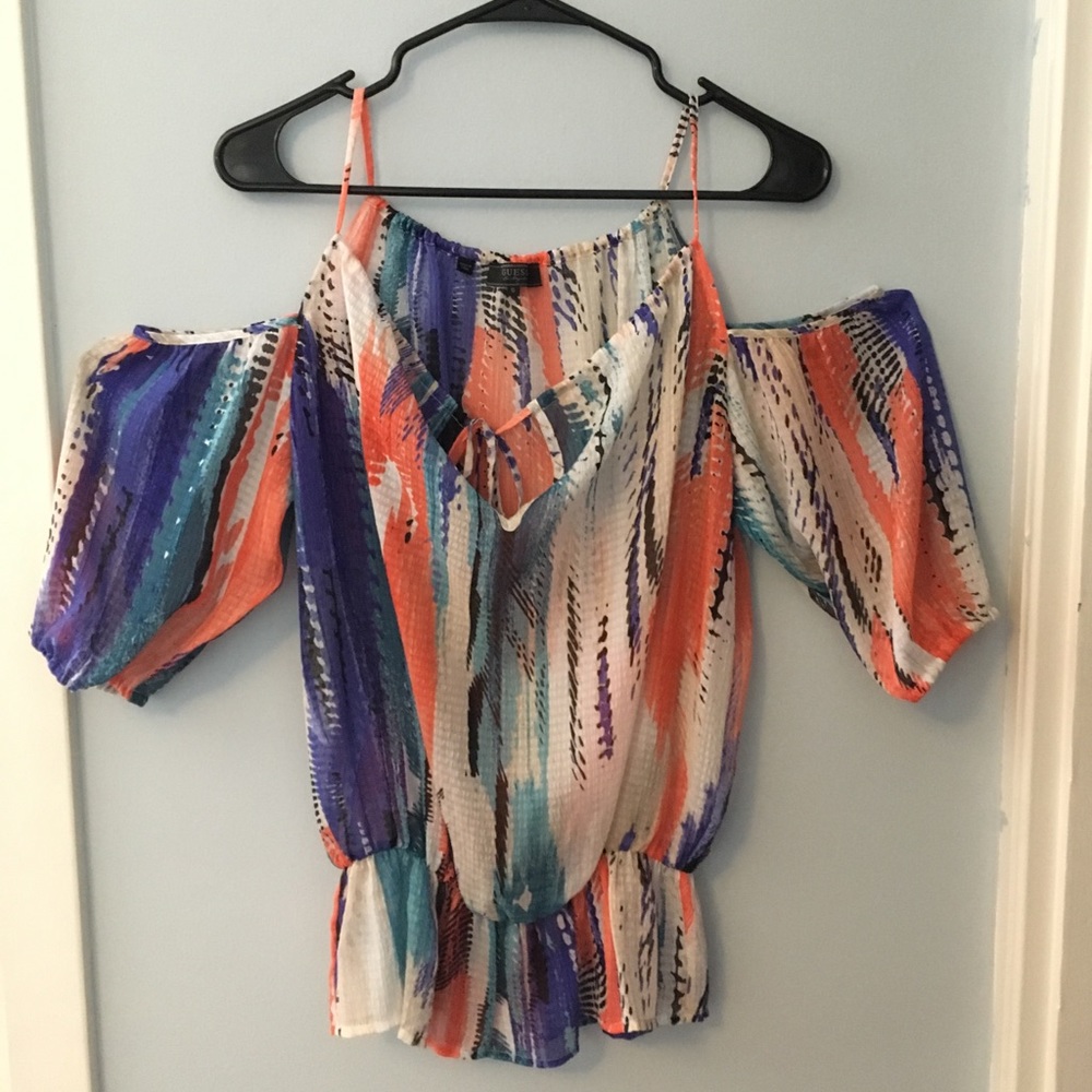 Colorful Off-The-Shoulder Guess Top